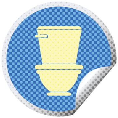 tuvalet etiket vektör çizim peeling dairesel