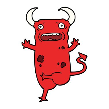 iblis, vektör, illüstrasyon karikatür doodle