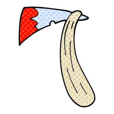 çizgi film doodle kanlı balta