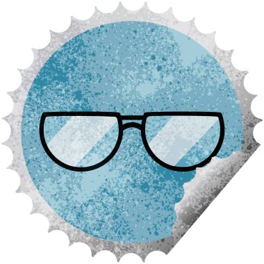 etiket damga yuvarlak gözlük grafik vektör çizim