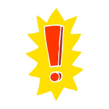 düz renk illüstrasyon karikatür ünlem işareti