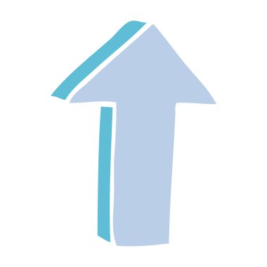 Beyaz arka plan üzerinde izole karikatür doodle ok