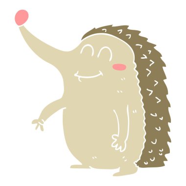 Kirpi düz renkli çizimi