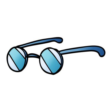 çizgi film doodle yuvarlak gözlük