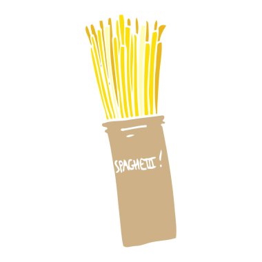 çizgi film doodle kavanoz spagetti