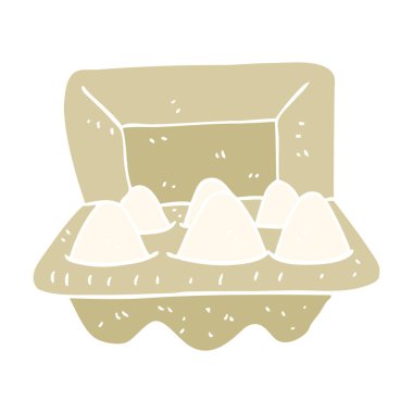 yumurta kutusunda düz renkli çizimi