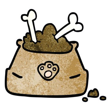 çizgi film doodle evde beslenen hayvan kase