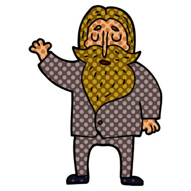 çizgi film doodle yaşlı adam sallayarak