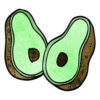 karton avokado, vektör, illüstrasyon