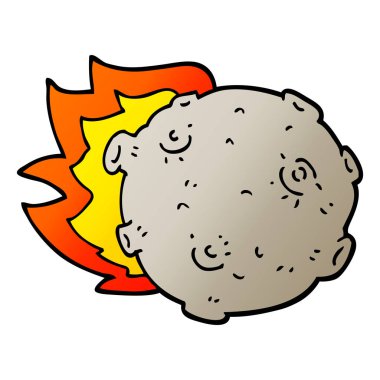 vektör degrade illüstrasyon karikatür asteroit