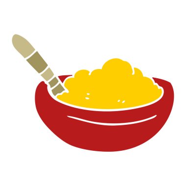 çizgi film doodle polenta kase