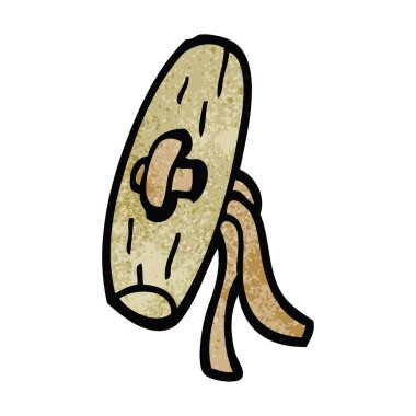 Doodle eski düğmesi illüstrasyon karikatür