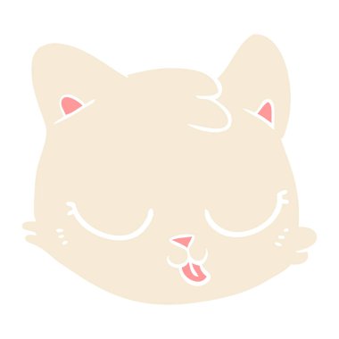 düz renk stil karikatür kedi yüz