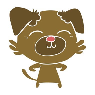 düz renk stil karikatür köpek