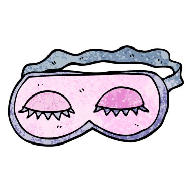 grunge dokulu illüstrasyon karikatür uyku maskesi