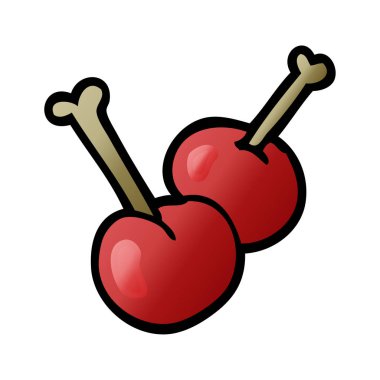 kiraz, vektör, illüstrasyon karikatür doodle