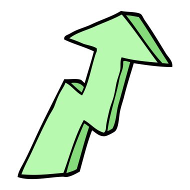 elle çizilmiş doodle tarzı çizgi film iş büyüme ok