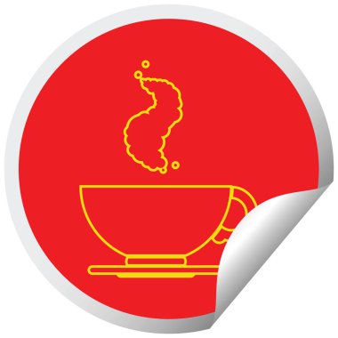 kahve dairesel peeling etiket fincan sıcak