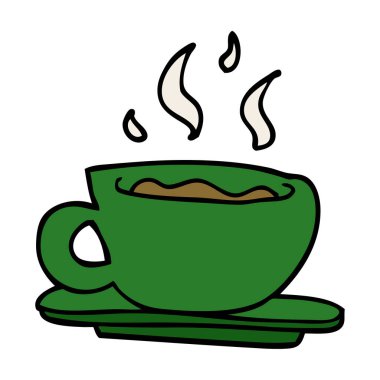 çizgi film doodle çay