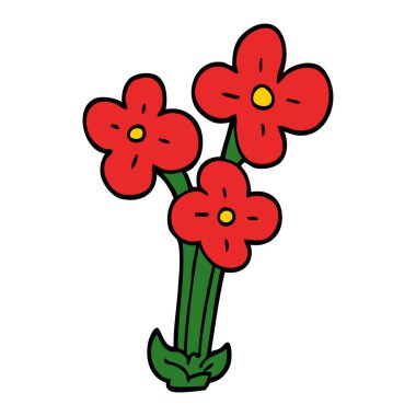 çizgi film doodle çiçek demet