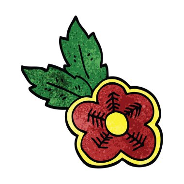 çizgi film doodle gül dövme sembolü