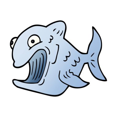 komik karikatür doodle balık