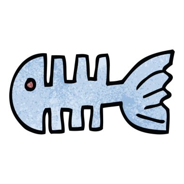 çizgi film doodle balık kemikleri