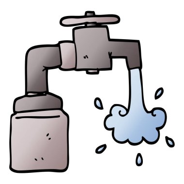 vektör degrade illüstrasyon karikatür musluk çalışan