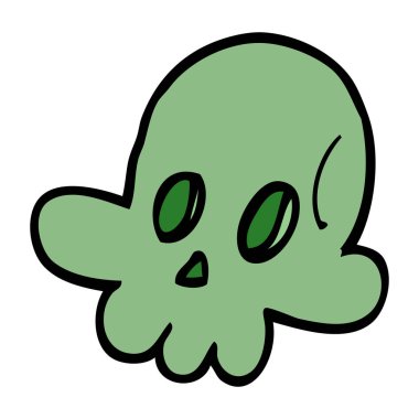 çizgi film doodle Cadılar Bayramı kafatası