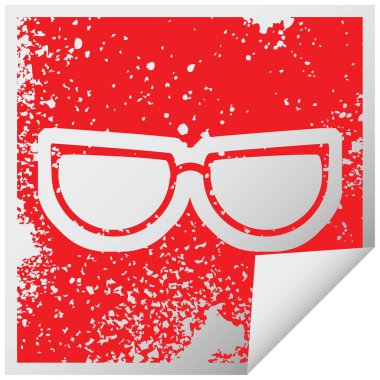 Gözlük grafik vektör çizim simgesi