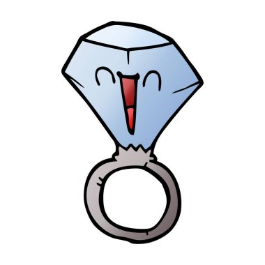 çizgi film doodle mutlu yüz yüzük