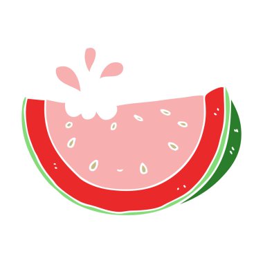 düz renk tarzı çizgi film karpuz