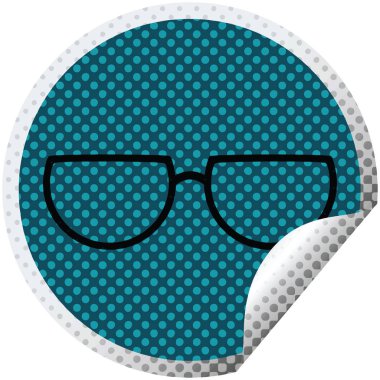 Gözlük grafik vektör çizim dairesel etiket