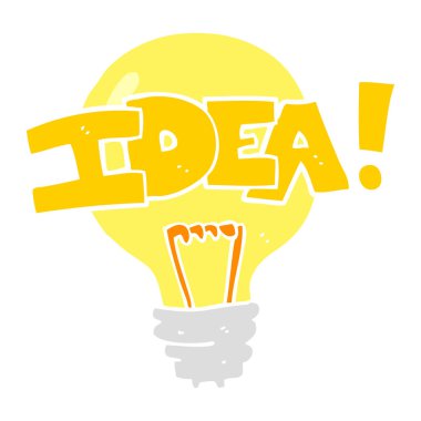 düz renk fikir ampul simgesinin resmi