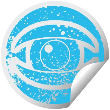 bakan göz sıkıntılı etiket grafik illüstrasyon simgesini