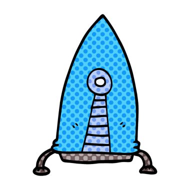 çizgi film doodle uzay roketi