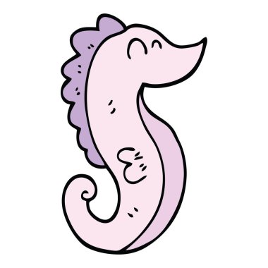 çizgi film doodle deniz atı