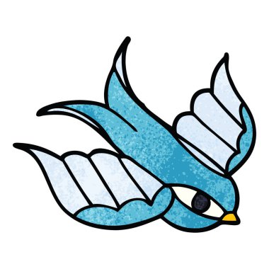 çizgi film doodle swallow dövme