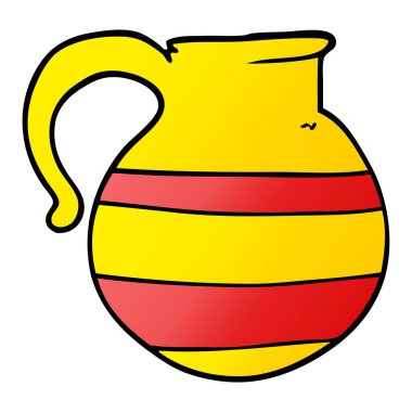 çizgi film doodle çizgili sürahi