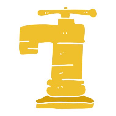 çizgi film doodle altın kaplama musluk