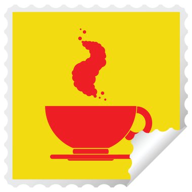 Etiket soyma kahve Meydanı fincan sıcak