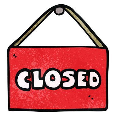 doodle kapalı işareti karikatür