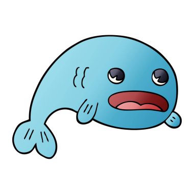 çizgi film doodle bir balık