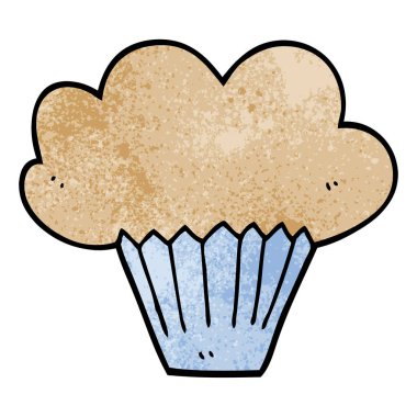 çizgi film doodle muffin, vektör, illüstrasyon