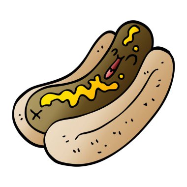 çizgi film hardallı hotdog doodle