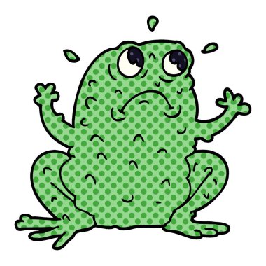 çizgi film doodle gergin kurbağa