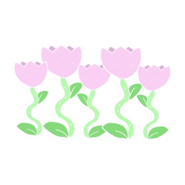 düz renk çizim çiçek