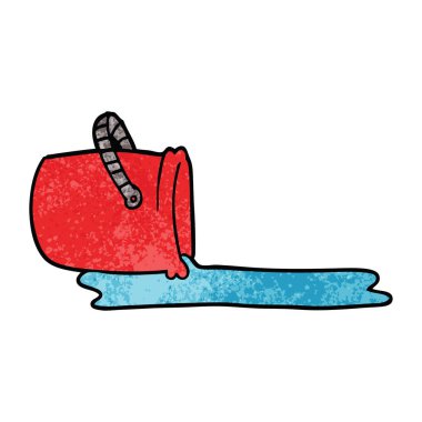 çizgi film doodle kova beyaz arka plan üzerinde