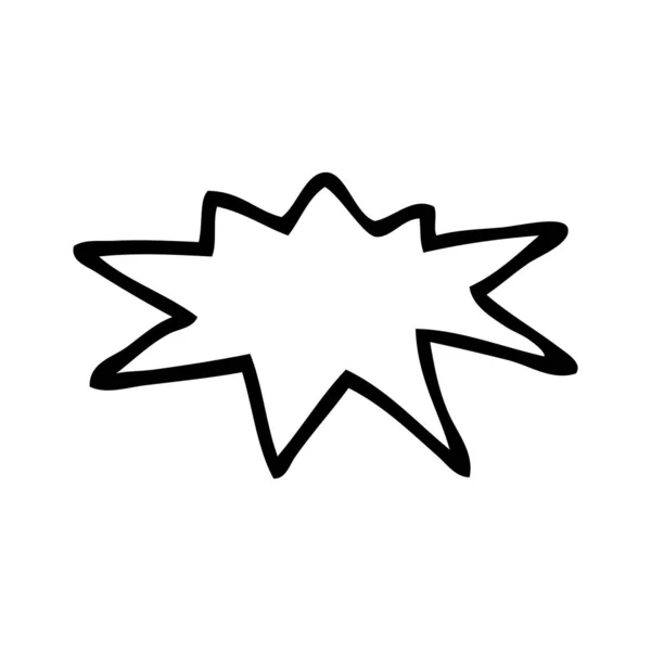 Dibujo Línea Símbolo Explosión Dibujos Animados — Vector de stock
