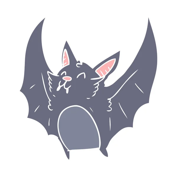 Estilo Cor Plana Desenho Animado Halloween Morcego —  Vetores de Stock